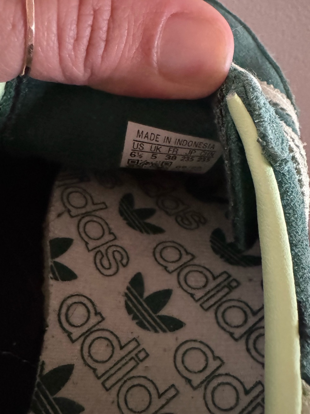 Adidas Spezial Green Suede Sneakers with Gum Sole - Picture 6 of 6